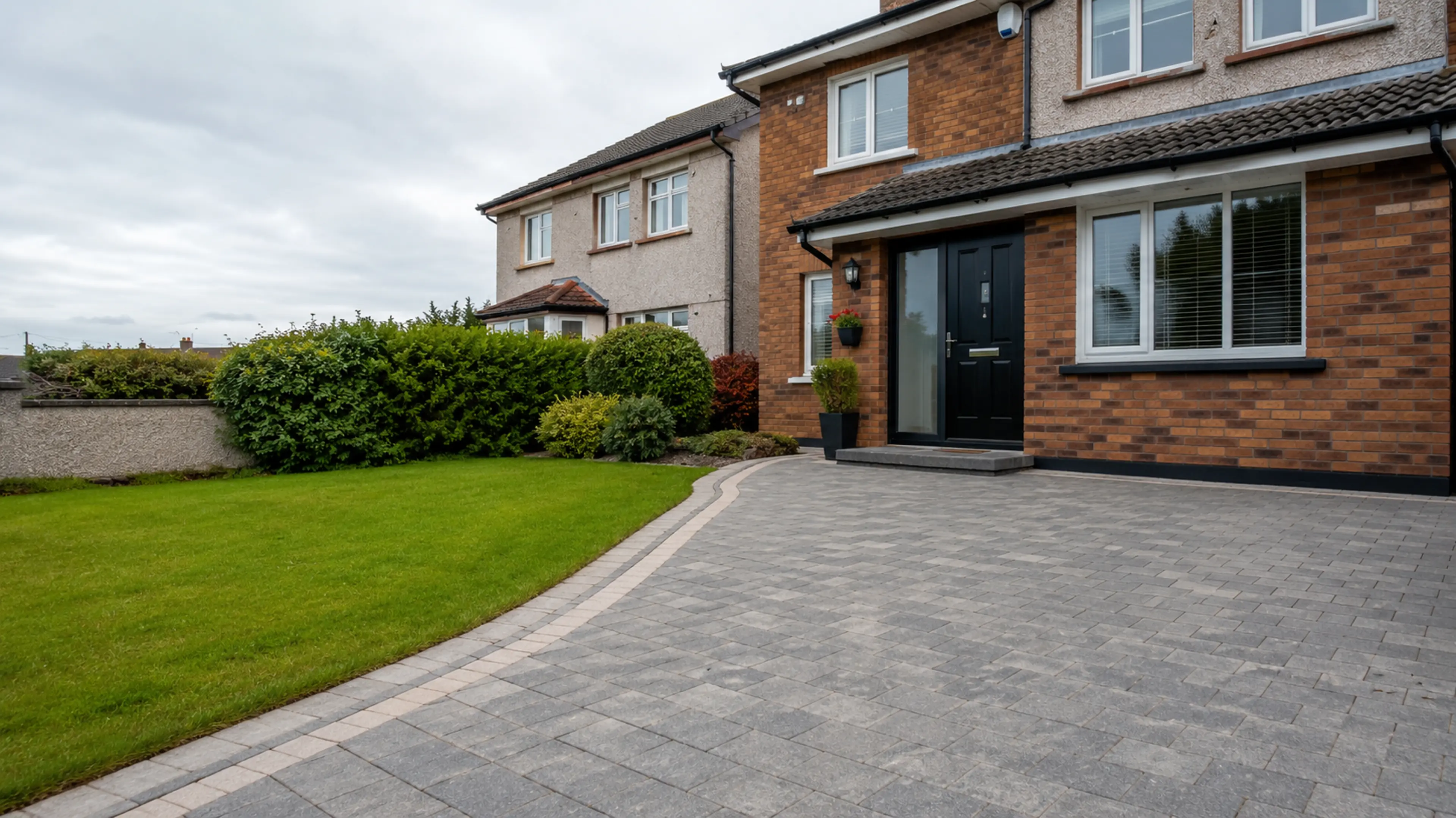 A finished driveway outside a home in County Dublin