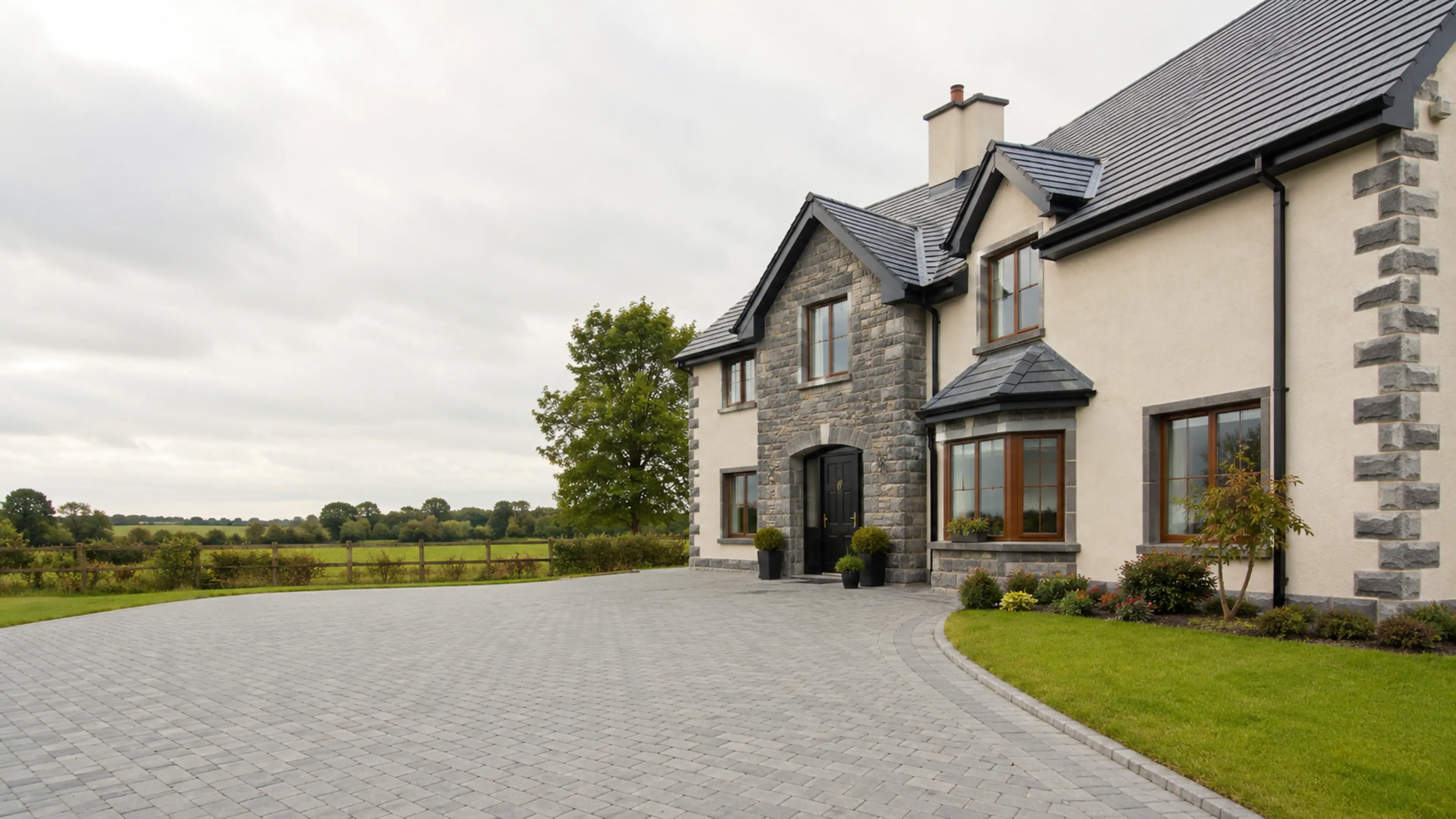 A finished driveway outside a home in County Kilkenny
