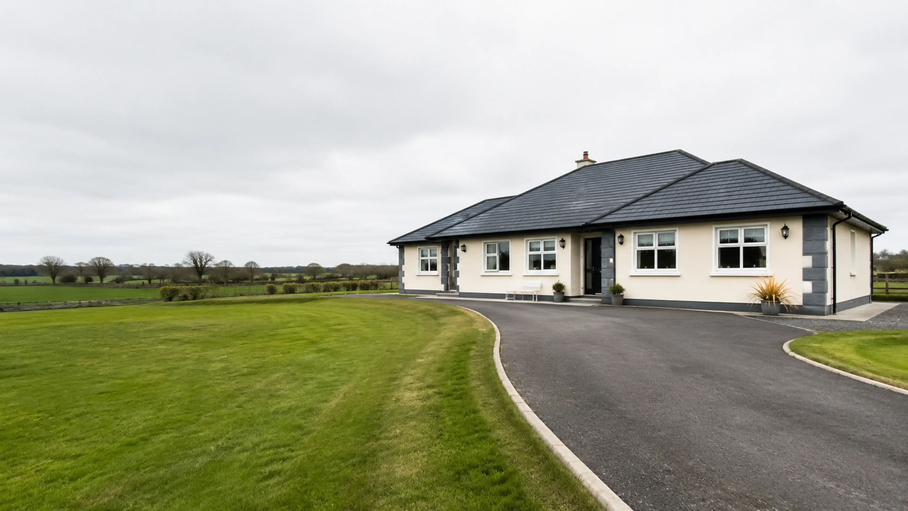 A finished driveway outside a home in County Laois