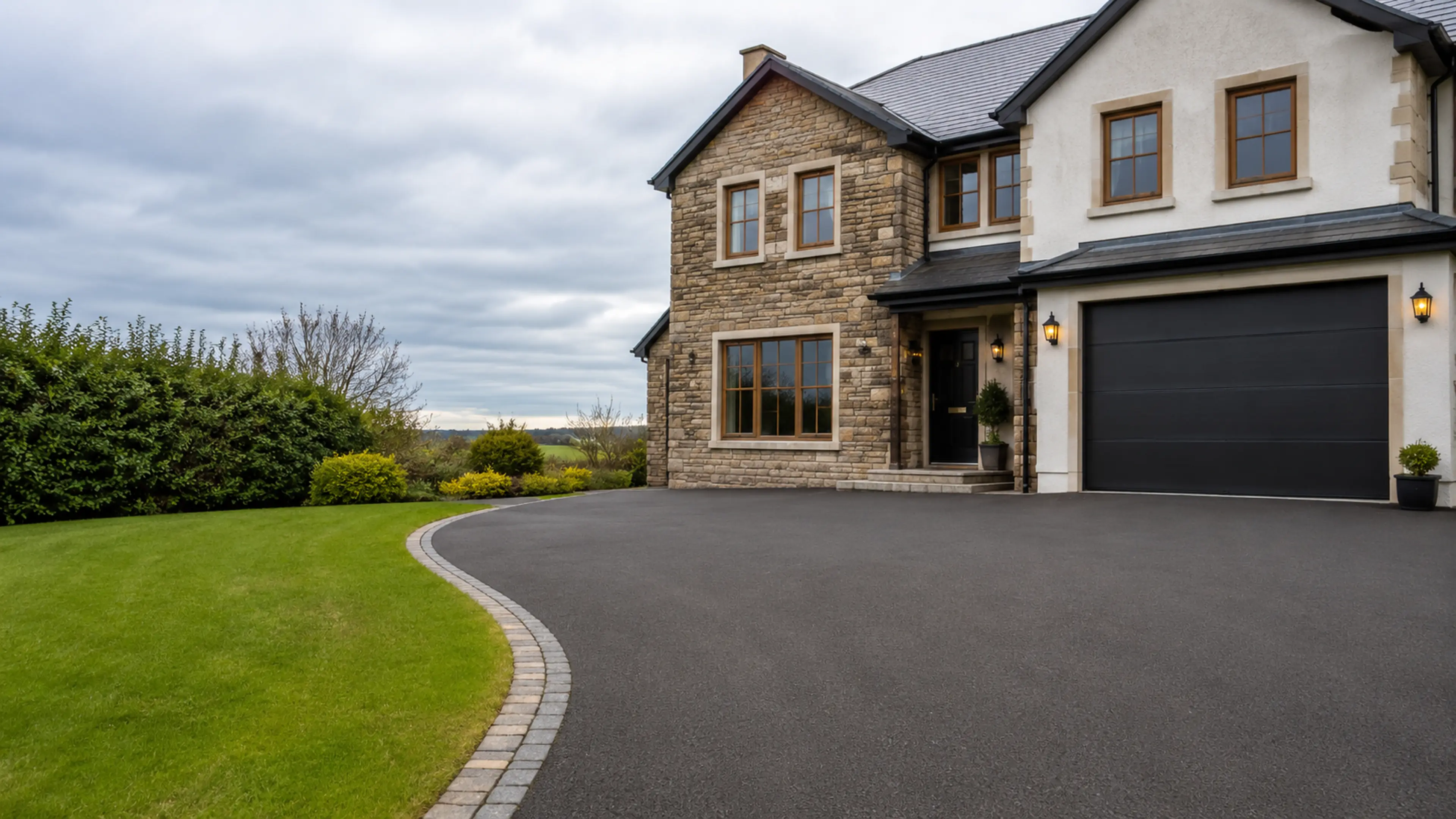 A finished driveway outside a home in County Limerick