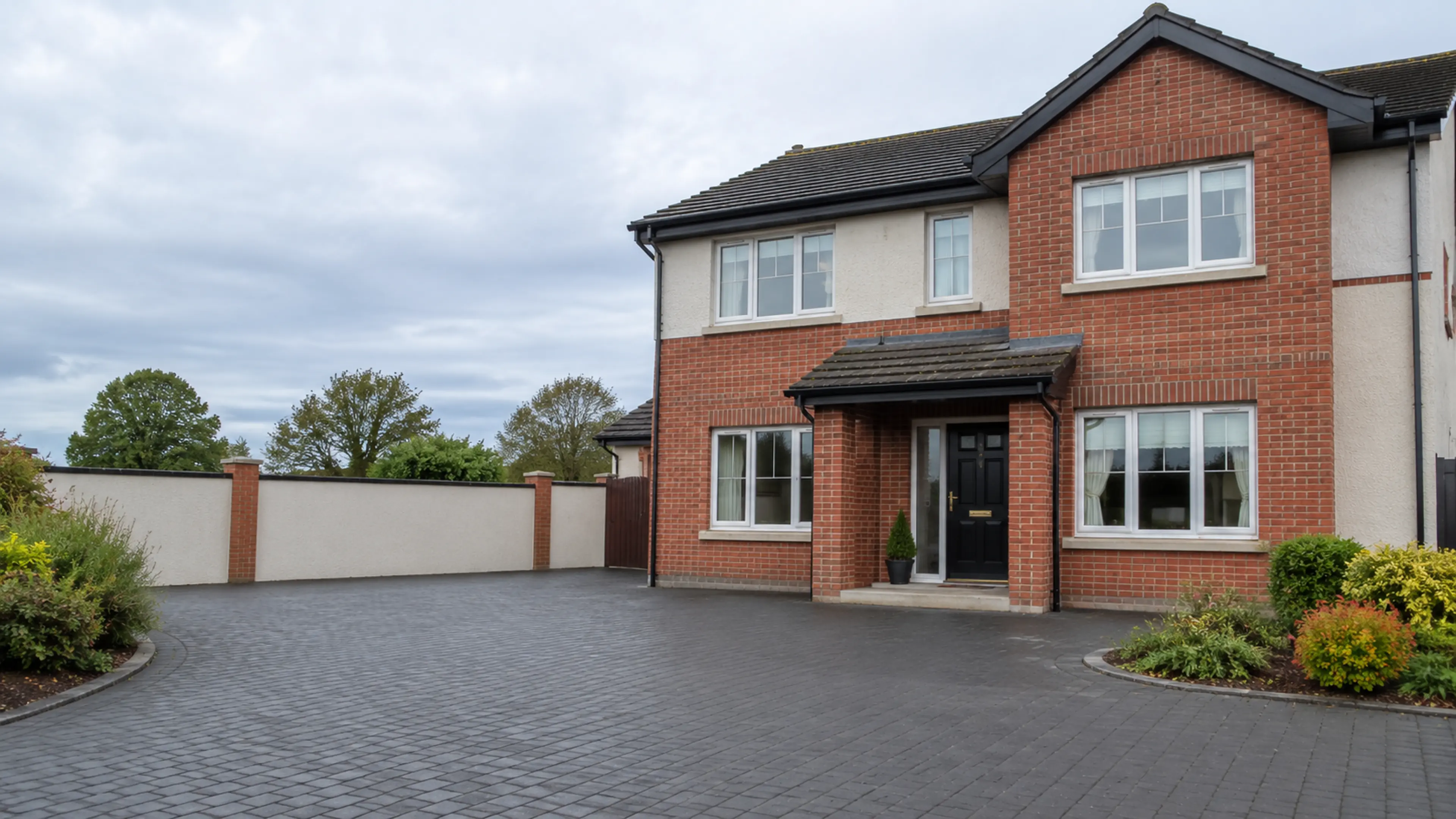 A finished driveway outside a home in County Louth