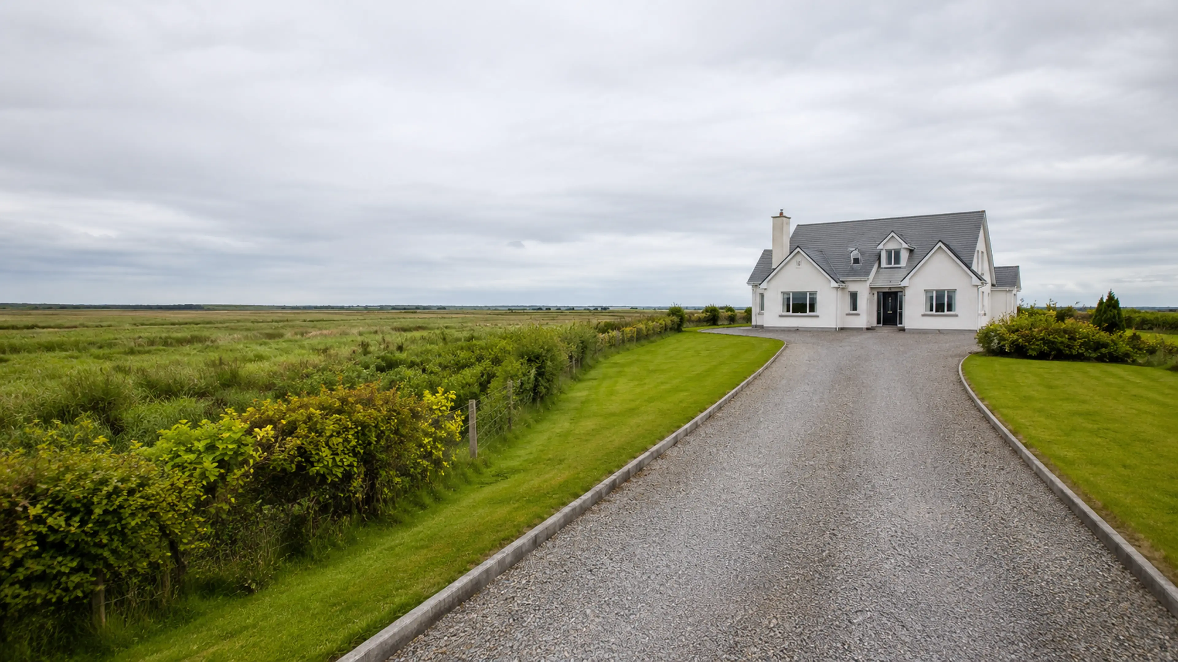 A finished driveway outside a home in County Offaly