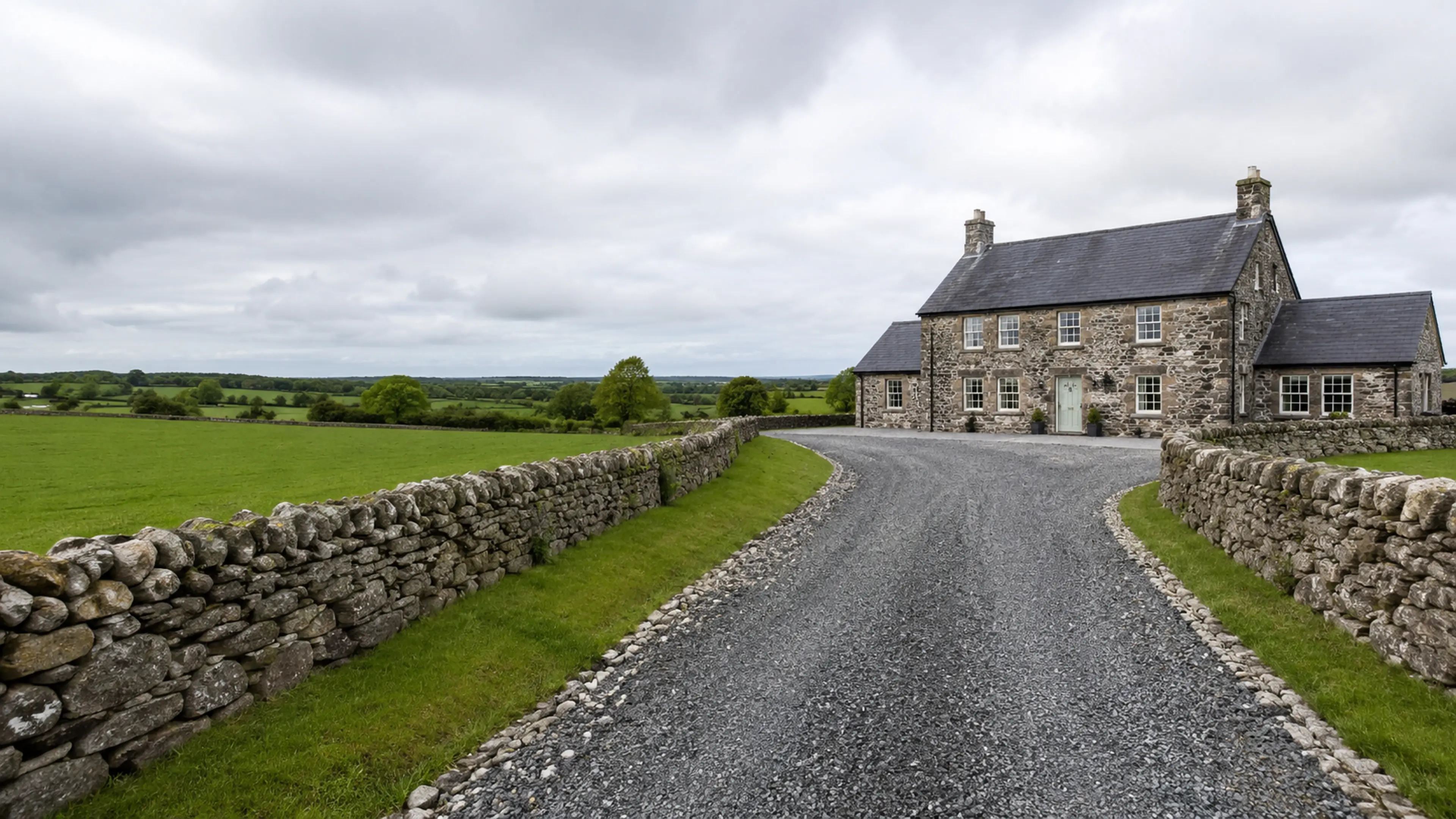 A finished driveway outside a home in County Roscommon
