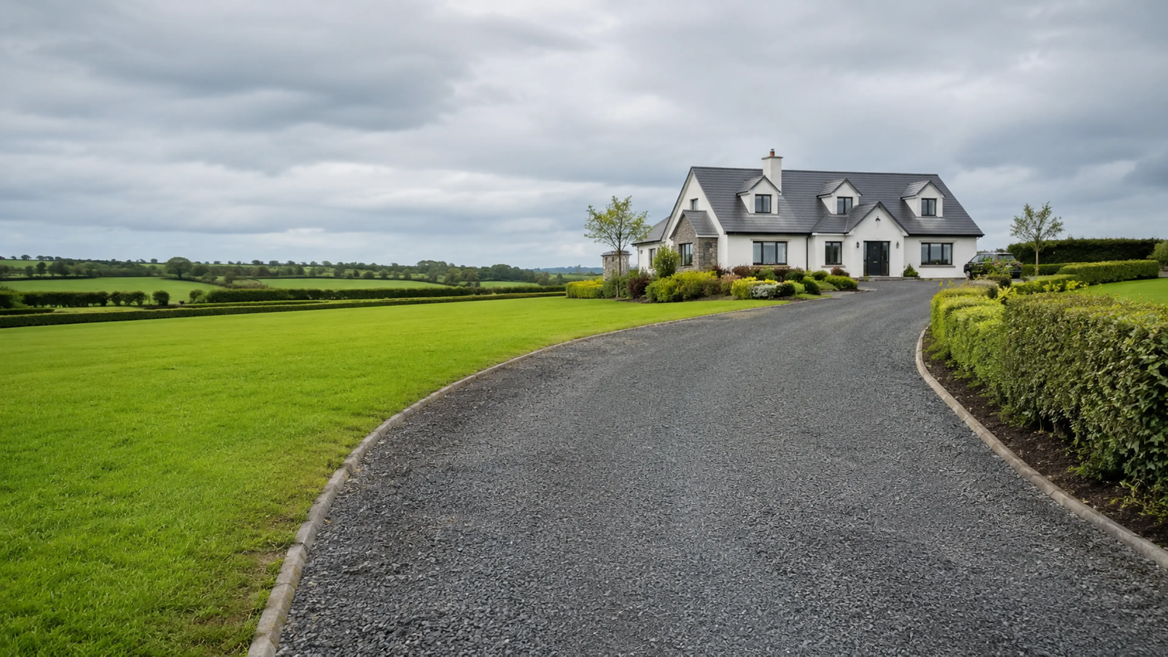 A finished driveway outside a home in County Tipperary