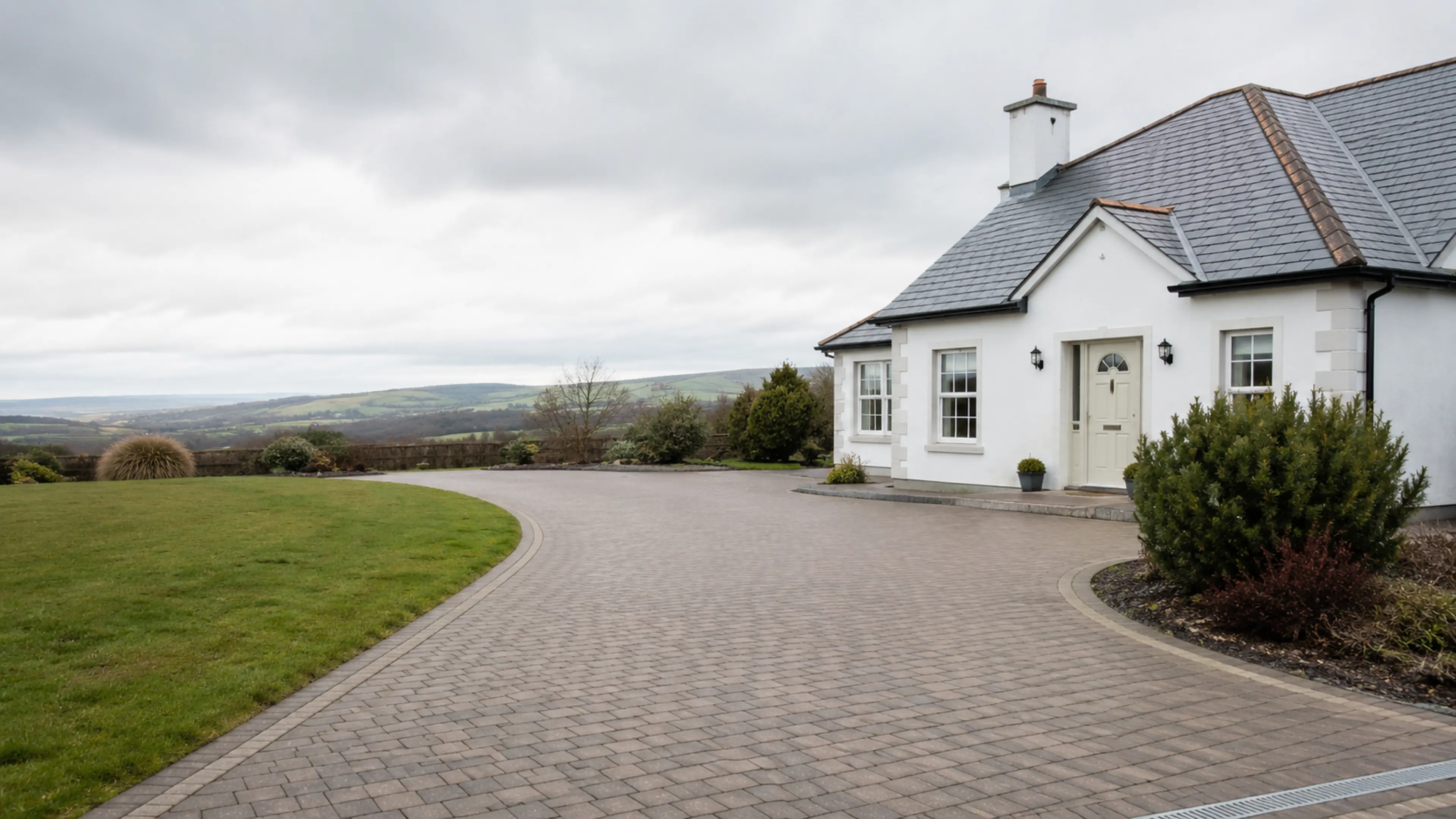 A finished driveway outside a home in County Waterford