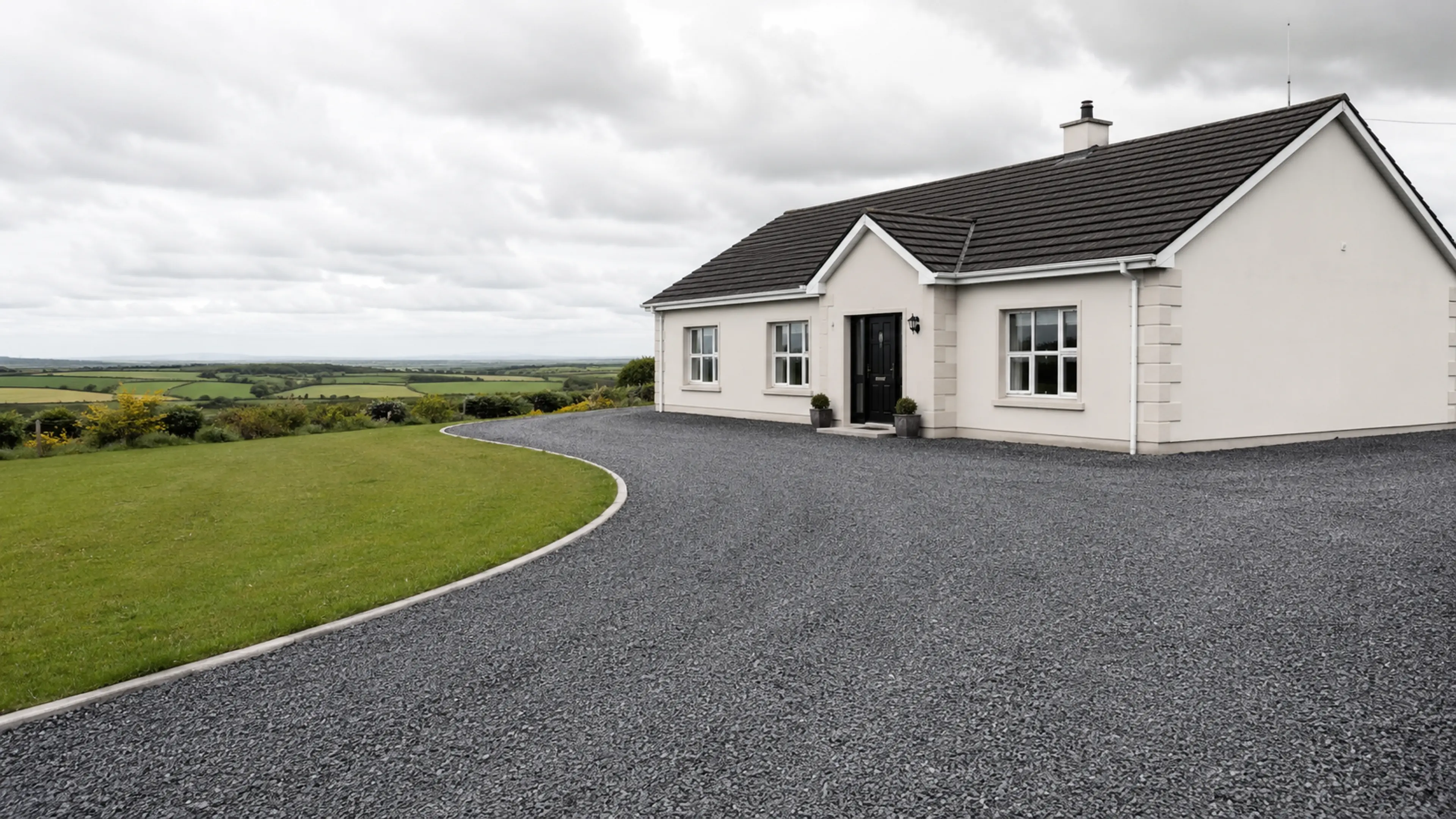 A finished driveway outside a home in County Wexford