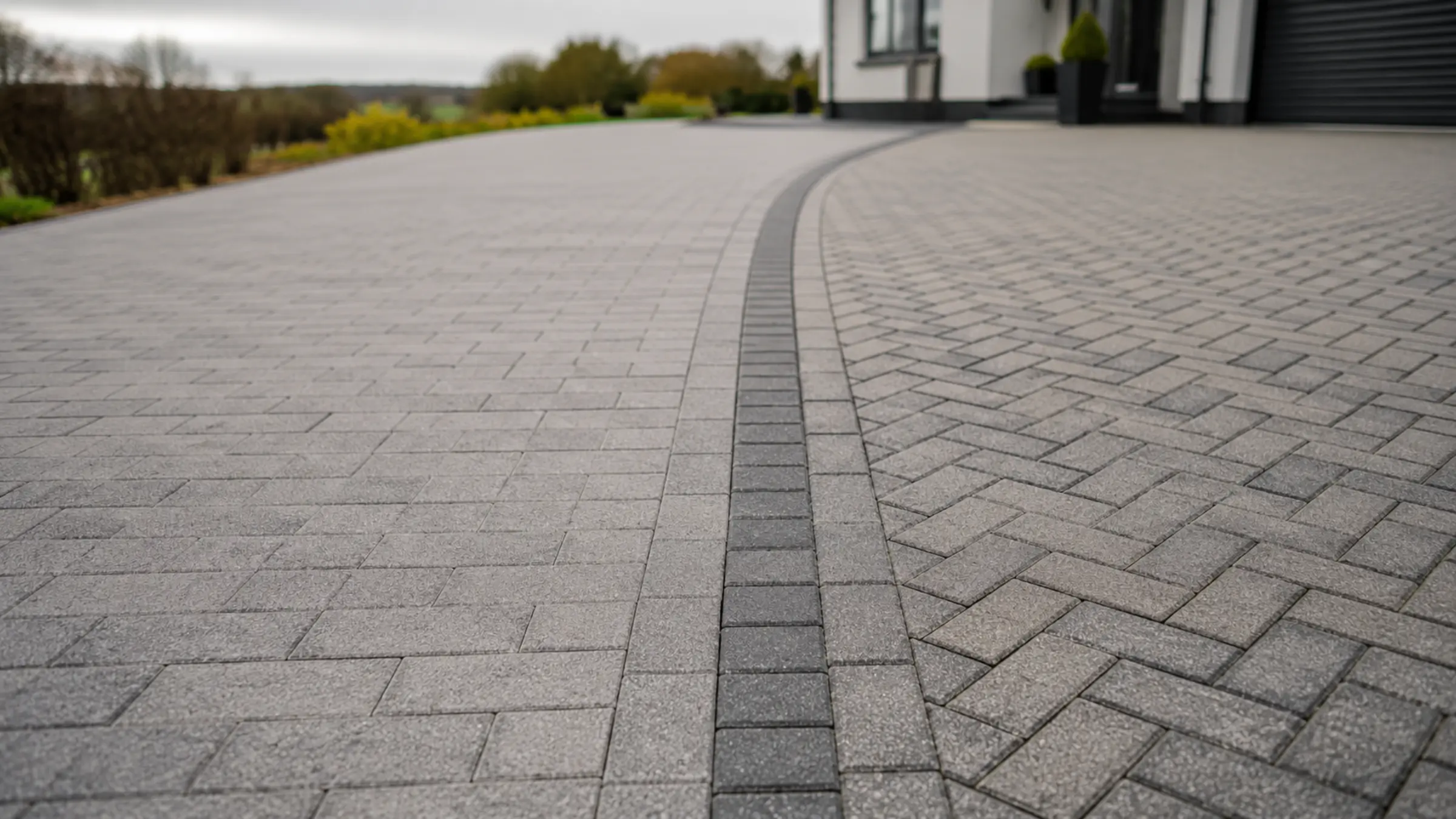 A finished block paving surface at an Irish home