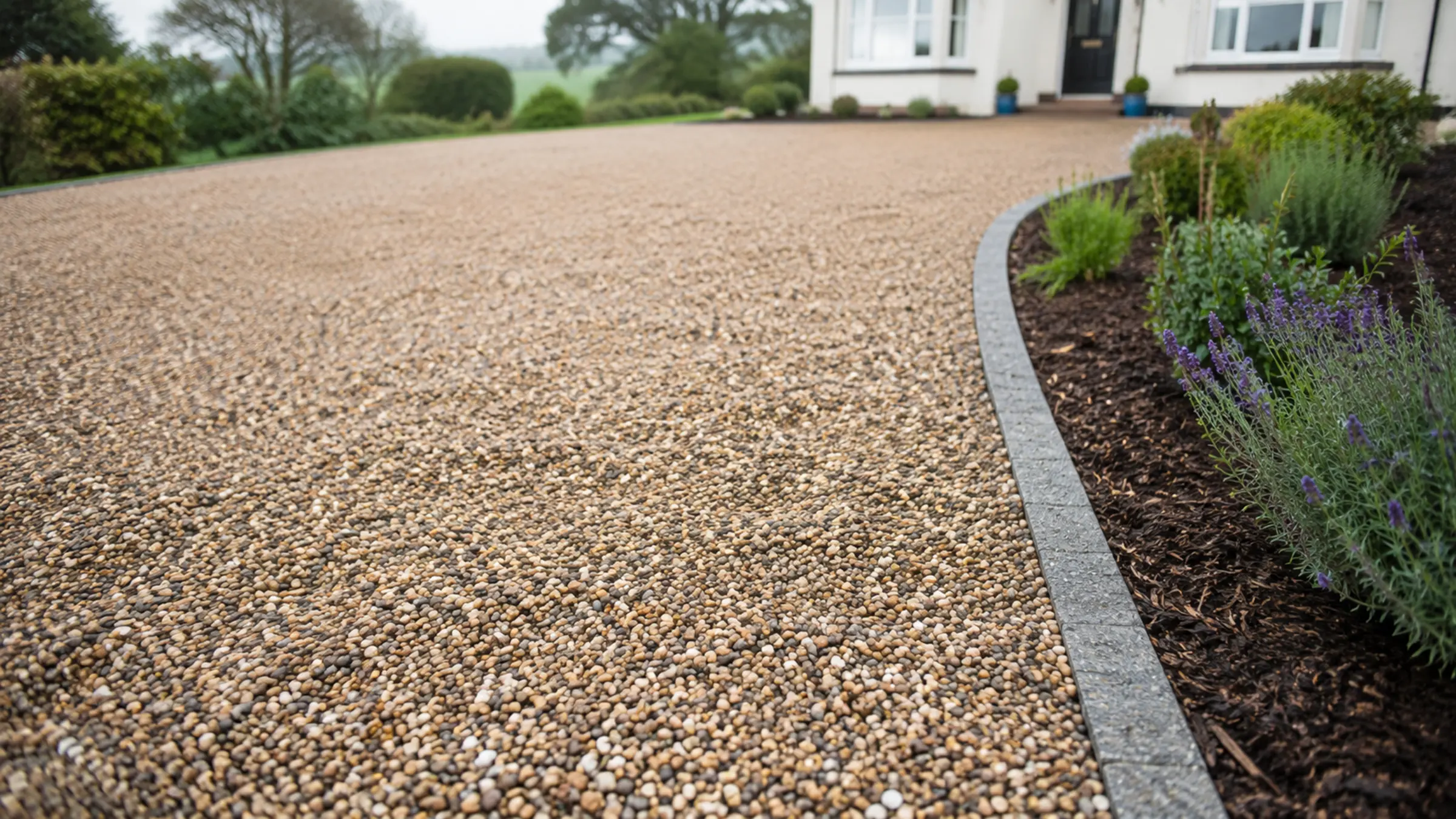 A finished gravel driveways surface at an Irish home