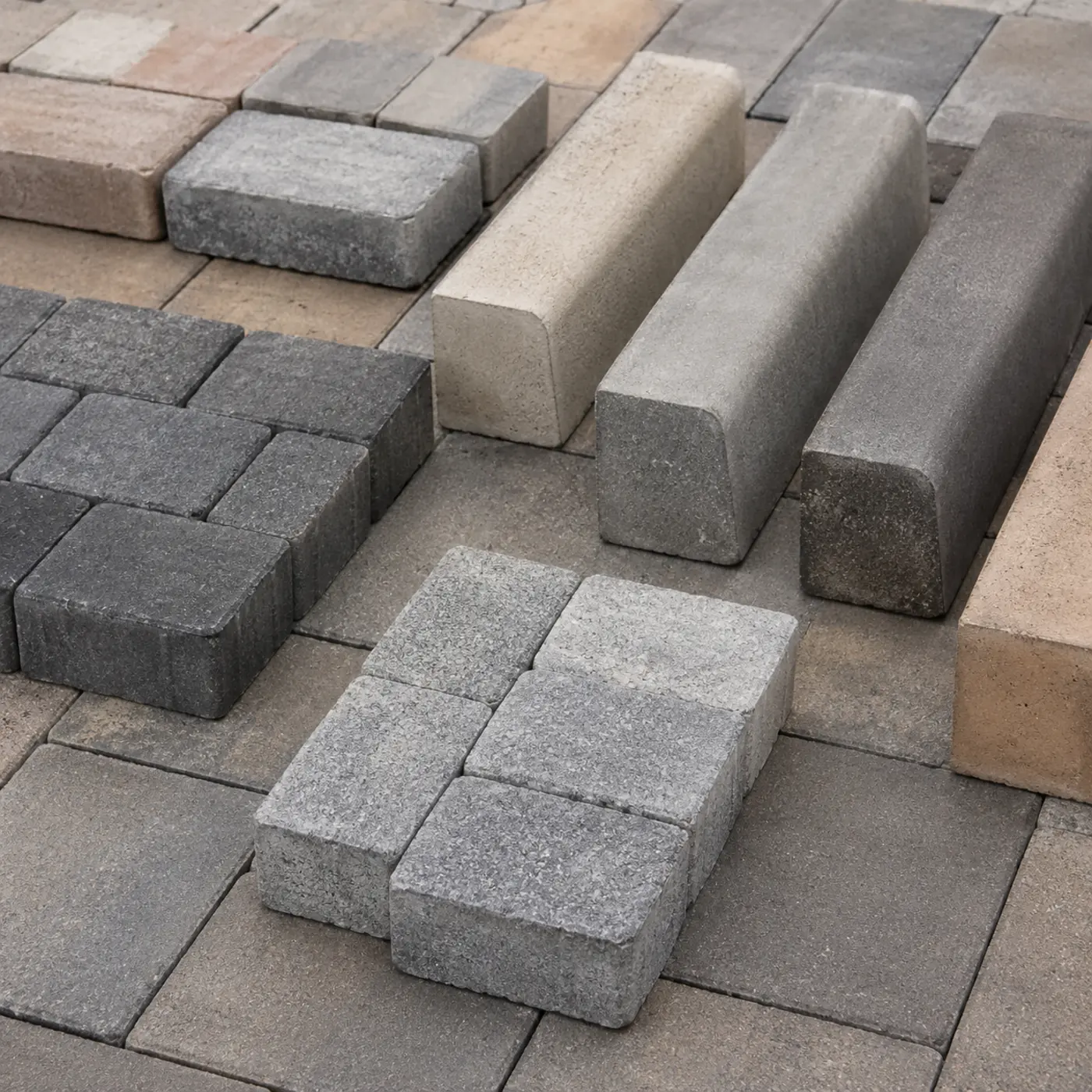 Cobblelock paving samples ready for a new driveway